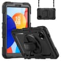 Pikkukuva 1 / 11: SKALO Xiaomi Redmi Pad SE 8.7 Armor 360 kahva olkahihna+Näytönsuoja Kotelo - Musta