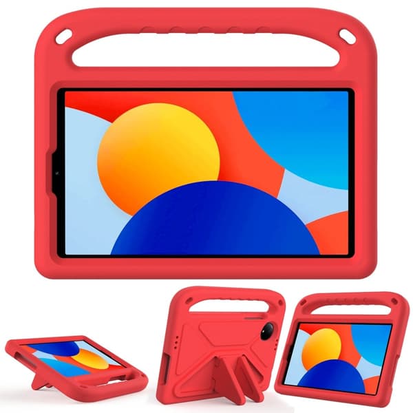 SKALO Xiaomi Redmi Pad SE 8.7 Barnskal med handtag och ställ - Röd