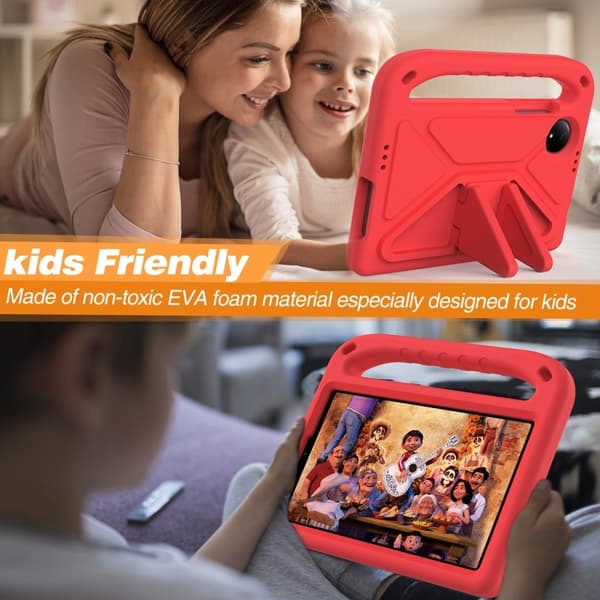 SKALO Xiaomi Redmi Pad SE 8.7 Barnskal med handtag och ställ - Röd