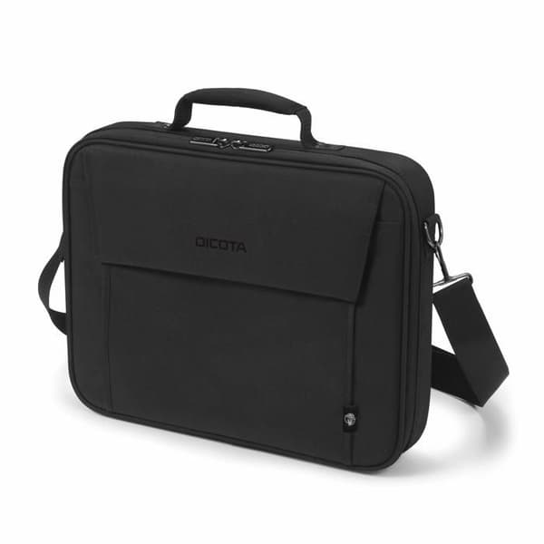 DICOTA MULTI BASE Svart Eco Laptopväska 13"-14,1" Lättvikt med metallram polyesterskydd och flera fack
