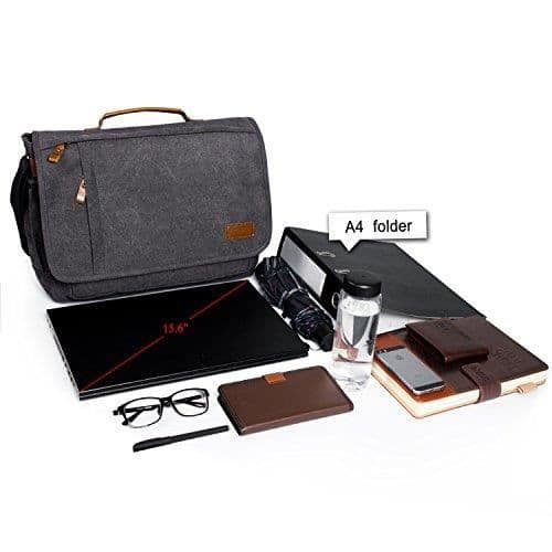 Estarer Laptopväska 15,6 tums Canvas Retro Portfölj för män Messenger Crossbody Portfölj för T MBM0166d