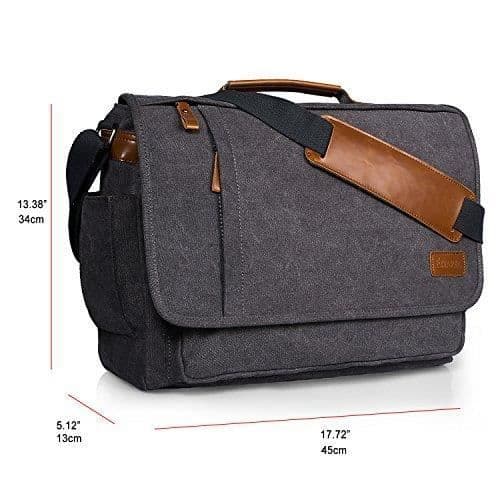 Estarer Laptopväska 15,6 tums Canvas Retro Portfölj för män Messenger Crossbody Portfölj för T MBM0166d