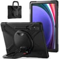 Pikkukuva 1 / 11: SKALO Samsung Tab S10 Ultra Extra Shockproof Armor 360 Kahva/Tripod Suojakuori - Musta