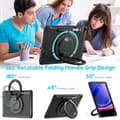 Pikkukuva 3 / 10: SKALO Samsung Tab S10 Plus Extra Shockproof Armor 360 Kahva/Tripod Suojakuori - Musta