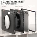 Pikkukuva 7 / 10: SKALO Samsung Tab S10 Plus Extra Shockproof Armor 360 Kahva/Tripod Suojakuori - Musta