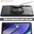 Pikkukuva 8 / 10: SKALO Samsung Tab S10 Plus Extra Shockproof Armor 360 Kahva/Tripod Suojakuori - Musta