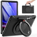 Pikkukuva 1 / 10: SKALO Samsung Tab S10 Plus Extra Shockproof Armor 360 Kahva/Tripod Suojakuori - Musta