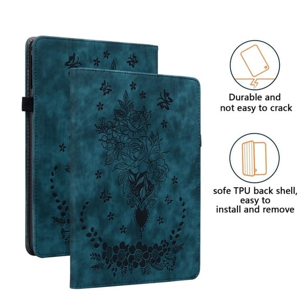 SKALO Samsung Tab S10 Plus Mandala Butterfly Flip Cover - Blå