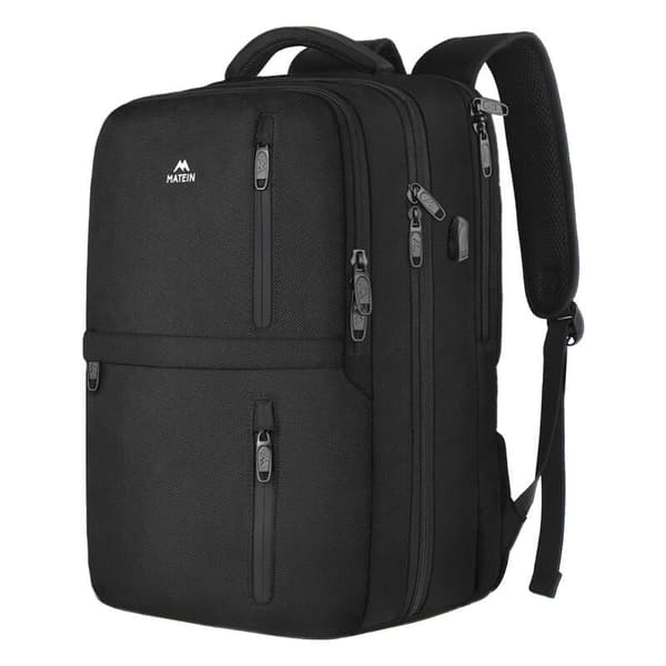 Matein 1197 Svart USB 17'' laptop reseryggsäck