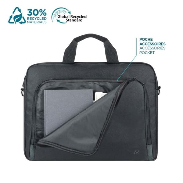 Laptopväska - THE ONE - 16-17'' - Ekodesignad - Avtagbar axelrem - Svart