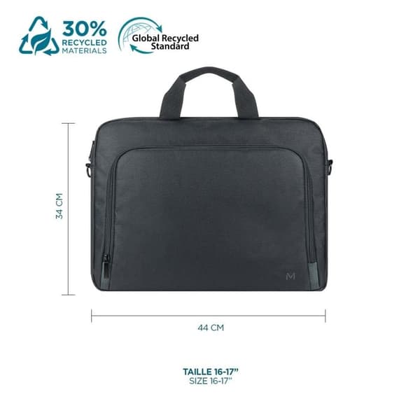 Laptopväska - THE ONE - 16-17'' - Ekodesignad - Avtagbar axelrem - Svart