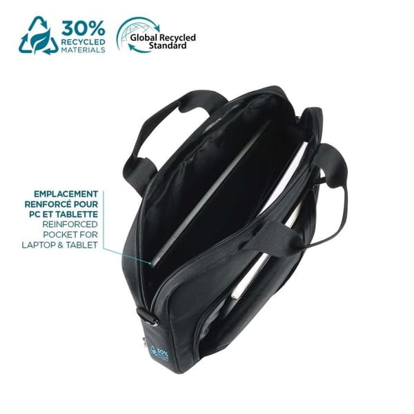 Laptopväska - THE ONE - 16-17'' - Ekodesignad - Avtagbar axelrem - Svart