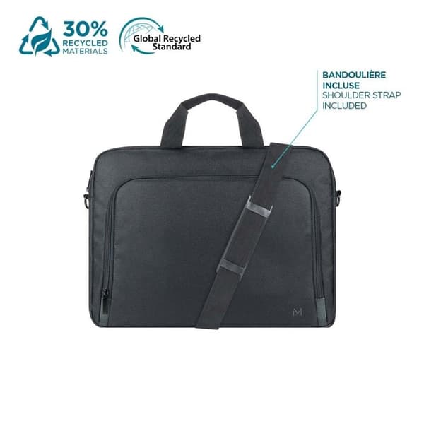 Laptopväska - THE ONE - 16-17'' - Ekodesignad - Avtagbar axelrem - Svart