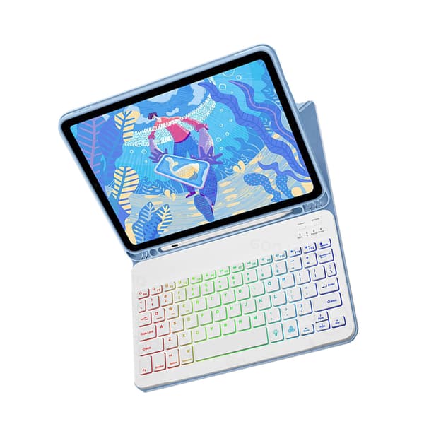 INF Nahkakotelo, jossa on RGB Bluetooth -näppäimistö iPadille iPad 9.7 Inches
