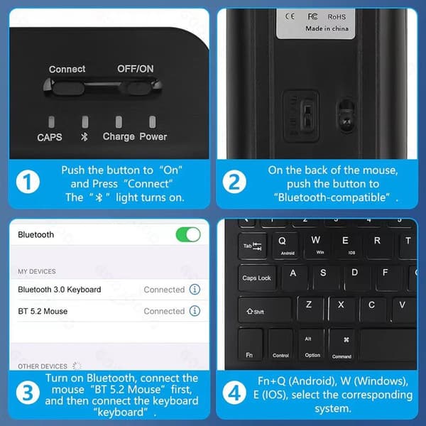INF Læderetui med RGB Bluetooth-tastatur til iPad iPad 12.9 inches