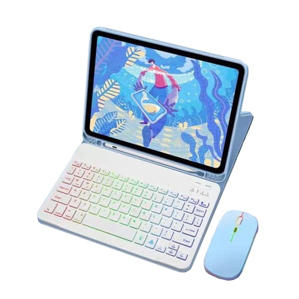 INF Nahkainen iPad-kotelo, jossa RGB Bluetooth -näppäimistö ja -hiiri iPad 10.9/11 inches