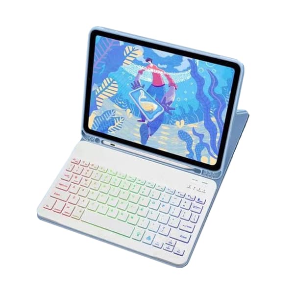 INF Skinnveske til iPad med bakgrunnsbelyst tastatur og mus iPad 10.2/10.5 Inches