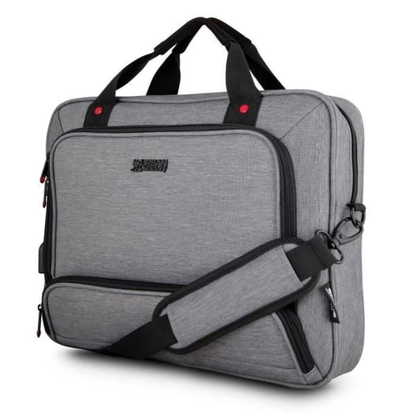 Laptopväska - URBAN FACTORY - MTE14UF - 13''/14'' - USB-port - Gråmelerad