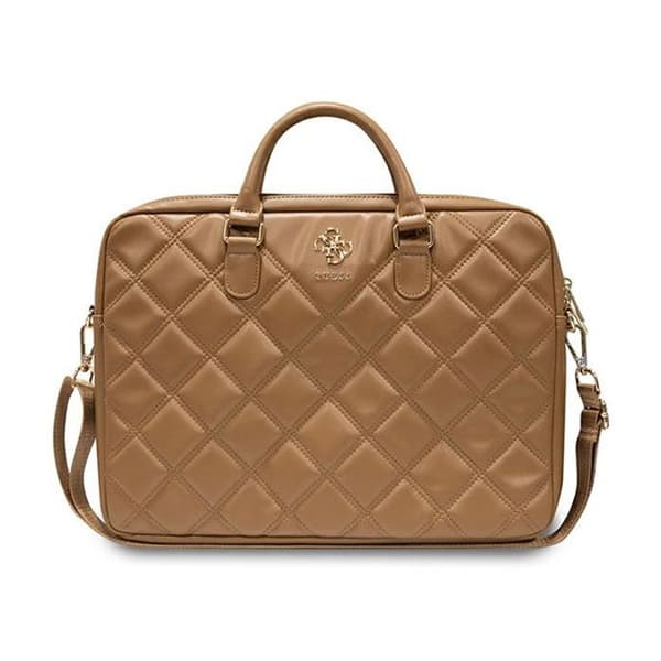 Guess Quilted 4G Datorväska - Bärbar datorväska 15" / 16" (brun)
