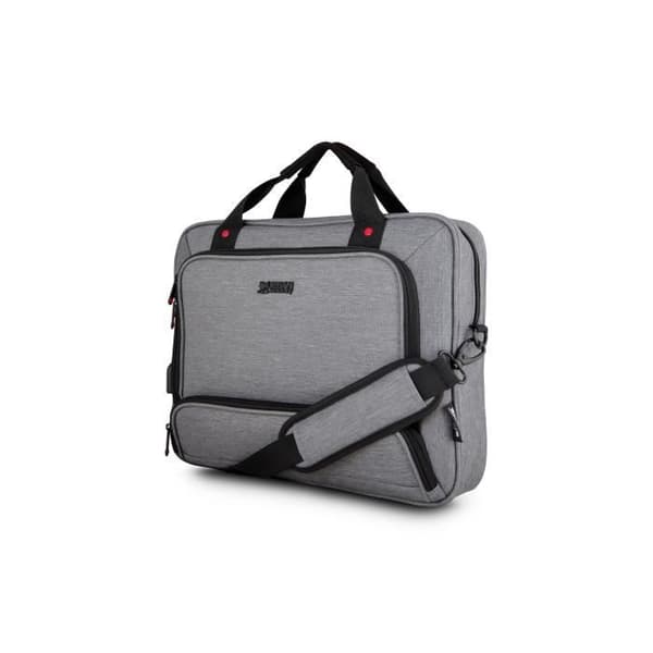 URBAN FACTORY Laptopväska MTE15UF - 15,6'' - USB-port och kabel för smartphones och surfplattor - Ljunggrå