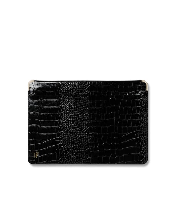 Slim Laptop Sleeve 16\" Black Croco