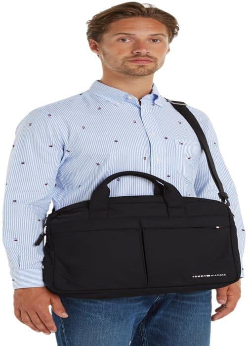 Tommy Hilfiger - AM0AM12215 - Datorväska för Herr Signature Computer Bag Vattentålig, Svart, One Size