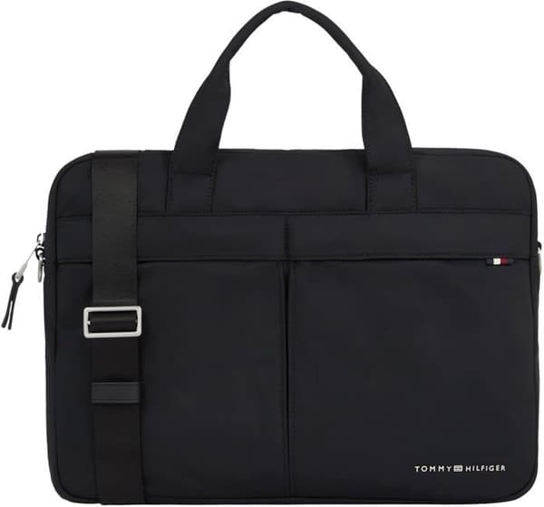 Tommy Hilfiger - AM0AM12215 - Datorväska för Herr Signature Computer Bag Vattentålig, Svart, One Size