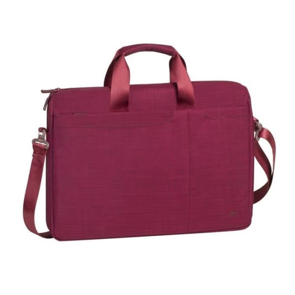 RIVACASE 15,6" Notebook/Bärbar/Bärbar väska Handväska/axelväska med flera fickor Biscayne-serien – Röd