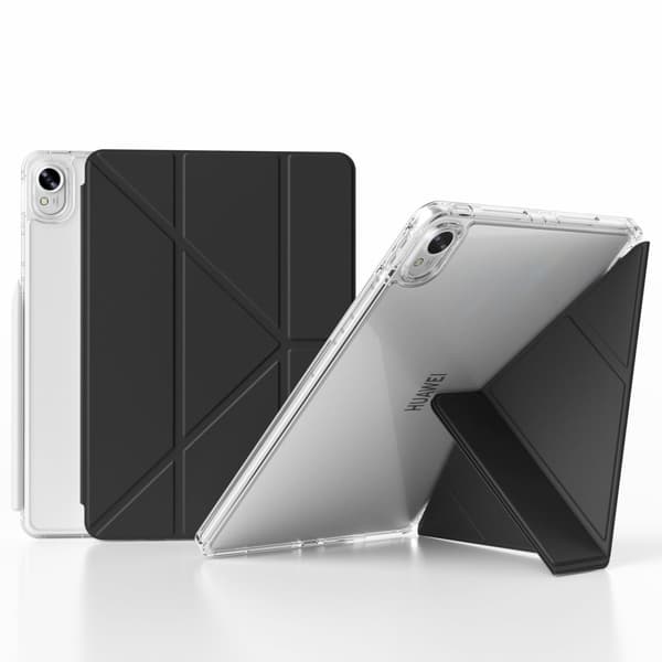INF Tabletille suunniteltu ylellinen Y-taittuva jalustakotelo - musta Model 7