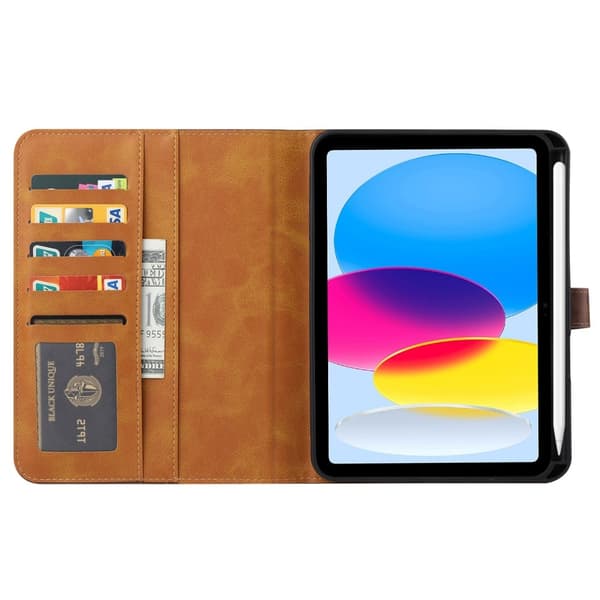 SKALO iPad 11" (2025) PU-læder pungetui med rum til penne - Pink
