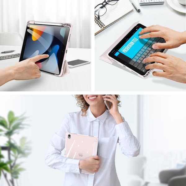DUX DUCIS iPad 11" (2025) TOBY Series Trifold Flip Cover - Pink