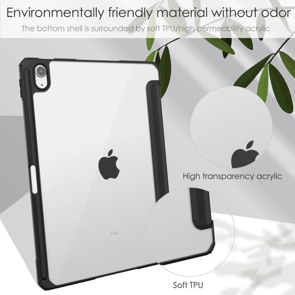 SKALO iPad Air 11 (2025) Trifold Fodral med Transparent Baksida - Svart