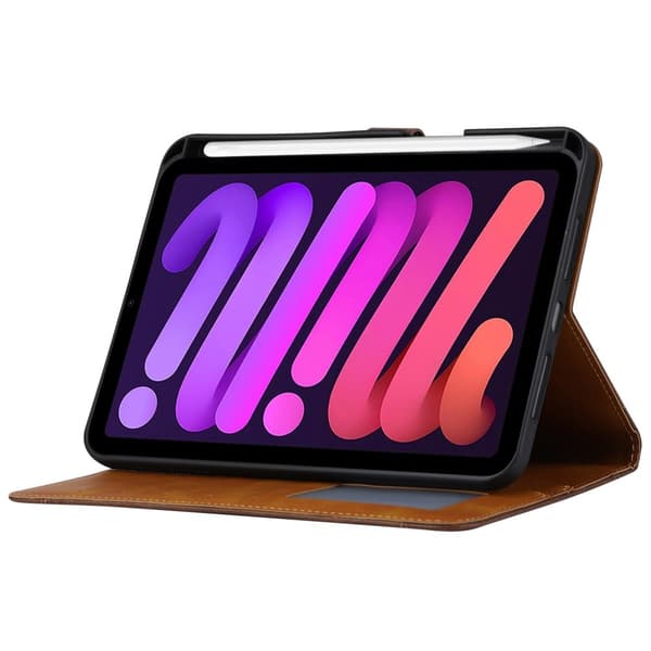 SKALO iPad 11" (2025) PU-læder pungetui med rum til penne - Sort