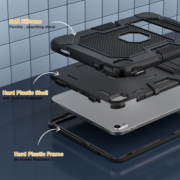 SKALO iPad 11" (2025) Extra Shockproof Armor Shockproof Cover - Sort