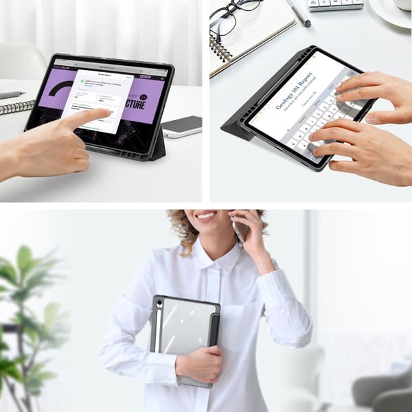 DUX DUCIS Samsung Tab S10 FE TOBY Series Trifold Flip Cover - Sort