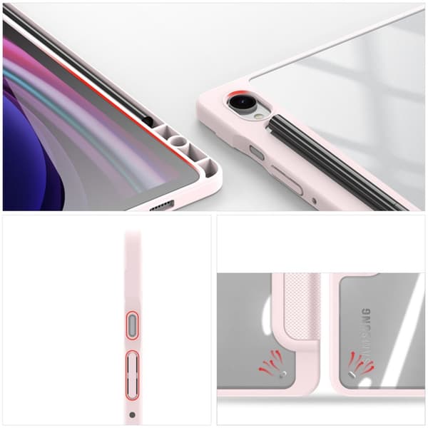 DUX DUCIS Samsung Tab S10 FE TOBY Series Trifold Suojakotelo - Pinkki