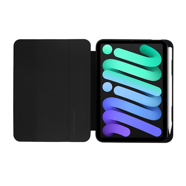 Crong FlexFolio – kotelo iPad mini 6:lle (2021) Apple Pencil -telineellä (musta)