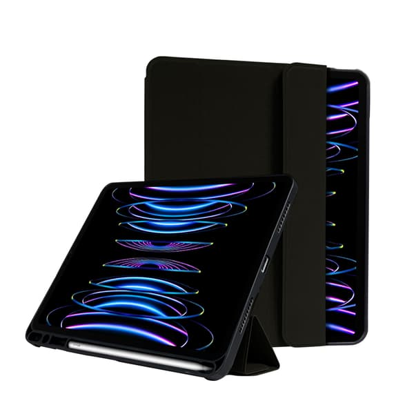 CrongFlexFolio-koteloiPadPro11"(2022-2021)/iPadAir10,9"(5-4gen.)ApplePencil-telineellä(musta)