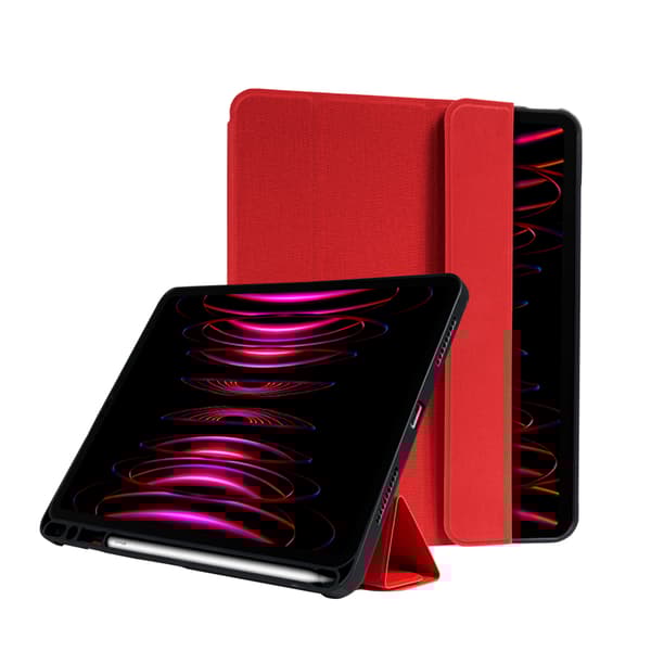 CrongFlexFolio-FodralföriPadPro11"(2022-2021)/iPadAir10,9"(5-4gen.)medApplePencil-hållare(röd)