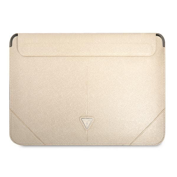 Guess Saffiano Triangle Logo Sleeve - Kannettavan kotelo 16" (beige)