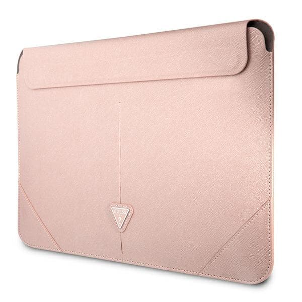 Guess Saffiano Triangle Logo Sleeve - Notebook taske 16" (Pink)
