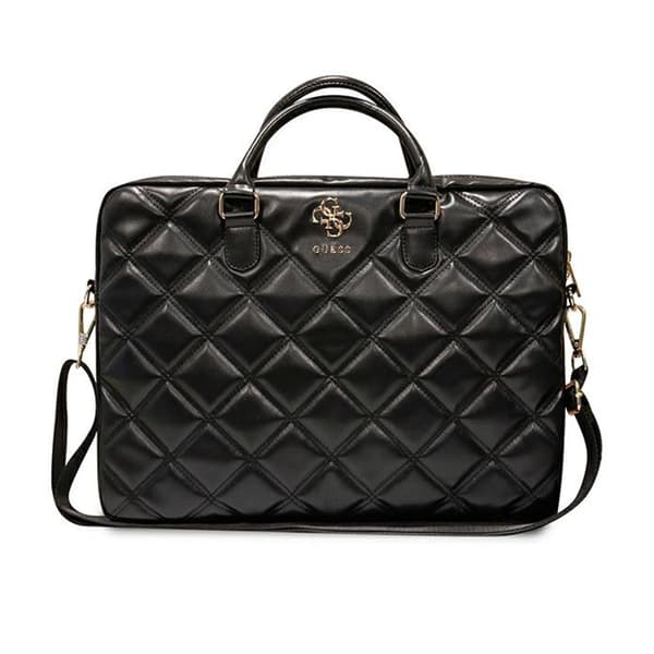 Guess Quiltet 4G computertaske - Laptoptaske 15" / 16" (sort)