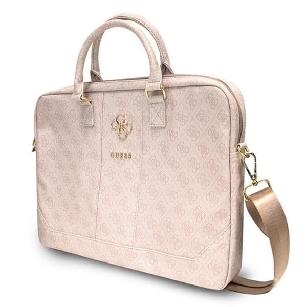 Guess 4G Big Metal-logotyp datorväska - Väska för notebook 15" / 16" (rosa)