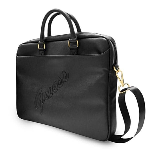 Guess Saffiano Script Computertaske - Notebooktaske 15” (sort)