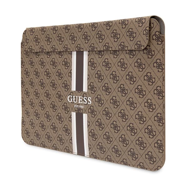 Guess 4G Printed Stripes -tietokonelaukku - 14" kannettavan tietokoneen kotelo (ruskea)