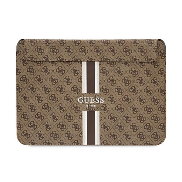 Guess 4G Printed Stripes -tietokonelaukku - 14" kannettavan tietokoneen kotelo (ruskea)