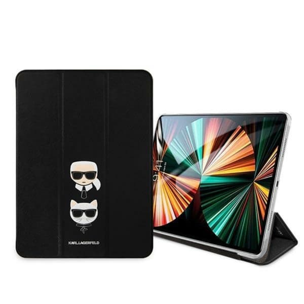 Karl Lagerfeld Saffiano Karl & Choupette Heads – Case iPad Pro 12.9" 2021 (sort)