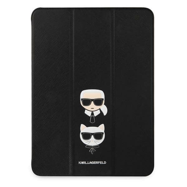 Karl Lagerfeld Saffiano Karl & Choupette Heads – Case iPad Pro 12.9" 2021 (sort)