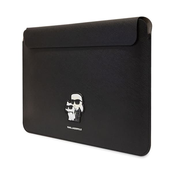 Karl Lagerfeld NFT Saffiano Karl & Choupette Sleeve - 16" kannettavan tietokoneen kotelo (musta)