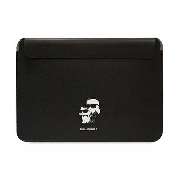 Karl Lagerfeld NFT Saffiano Karl & Choupette Sleeve - 16" kannettavan tietokoneen kotelo (musta)